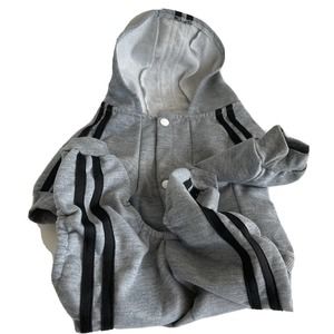Meowwow Cat Dog Track Suit Outfit Gray Hooded Sweatshirt Hoodie Large One Piece